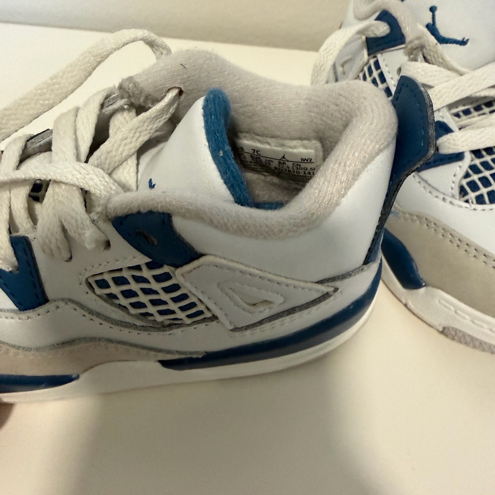 Toddler's Jordan 4 Retro Off White/Military Blue - Picture 5 of 5